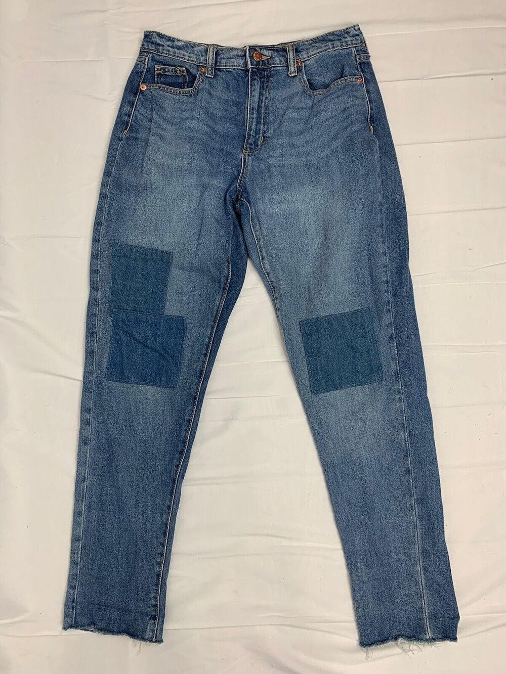Women's High-Rise Patch Cuff Boyfriend Blue Jeans - Universal Thread Size 0/25